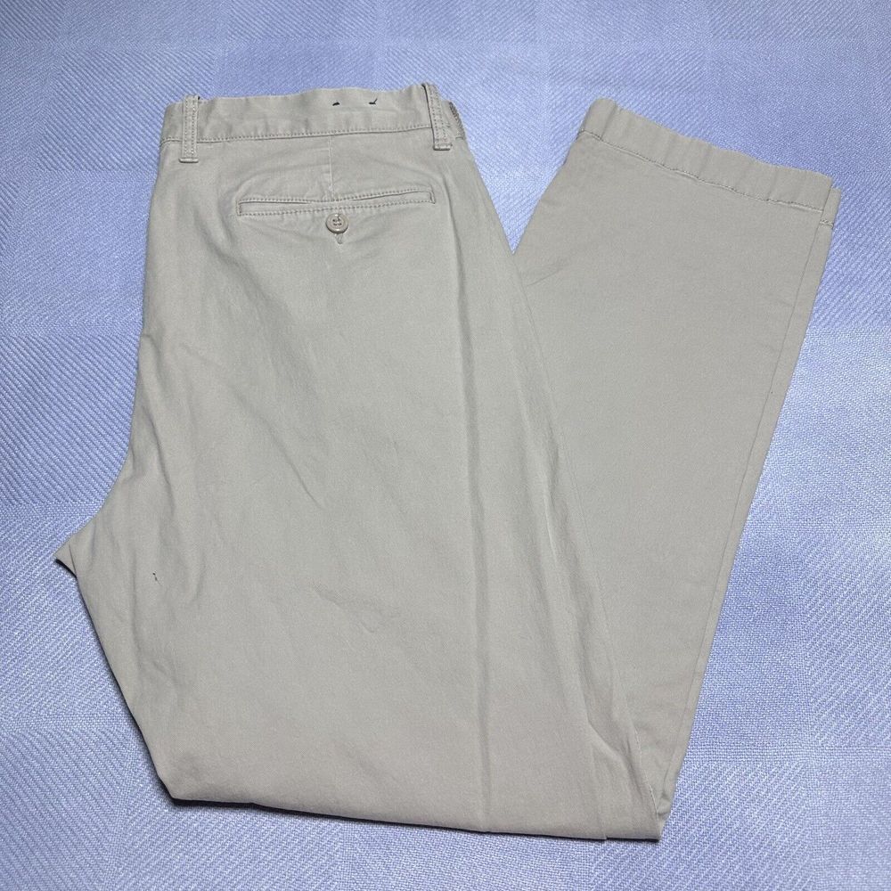 J Crew Flex Khaki Flat Front Straight Leg Chino Pants‎ Men's Size 34x29**